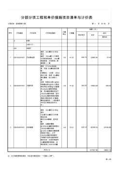 分部分项工程和单价措施项目清单与计价表(xls页)