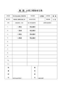 分项工程验收记录钢筋