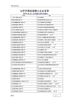 北京市商品混凝土企业名录