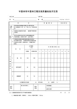 半圓體和半圓體沉箱安裝質(zhì)量檢驗(yàn)評(píng)定表