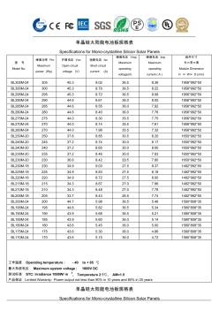 單晶硅太陽能電池板規(guī)格表(20201015091955)