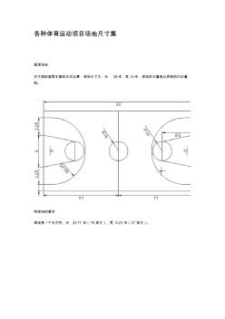 各种体育运动项目场地尺寸集pdf