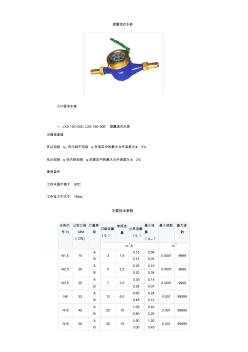 各种水表参数概述