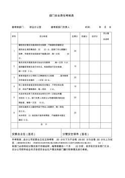 各职能部门安全责任考核表