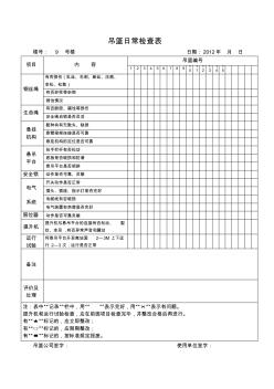 吊篮日常检查表 (2)