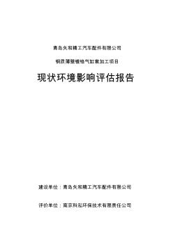 噶米环境影响评价报告公示：青岛矢和精工汽车配件钢质薄壁镀铬气缸套加工环评报批公示环环评报告