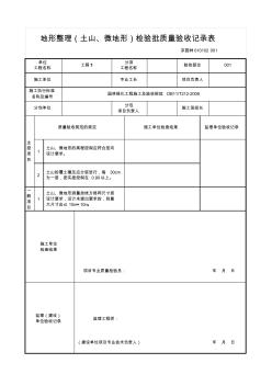 地形整理(土山、微地形)检验批质量验收记录表