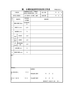 墩、臺(tái)帽或蓋梁現(xiàn)場(chǎng)檢測(cè)記錄表