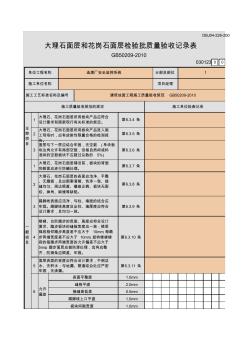 大理石面层和花岗石面层检验批质量验收记录表