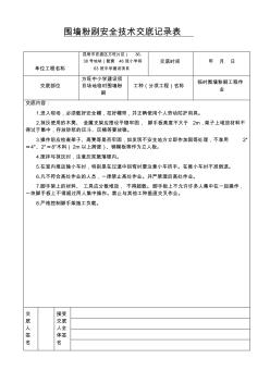 安全技术交底(临时围墙粉刷)