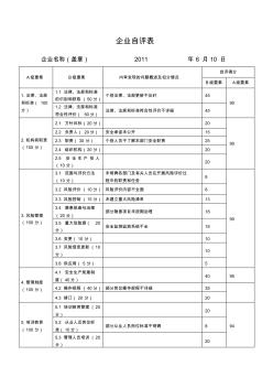 安全标准化企业自评表