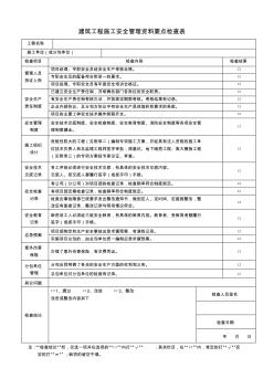 安全检查要点监理表