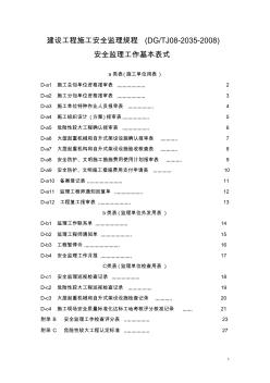 安全监理工作基本表式