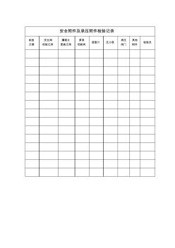 安全附件及承壓附件檢驗記錄