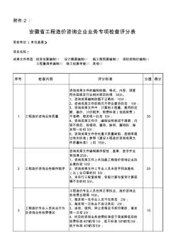 安徽省工程造价咨询企业业务专项检查评分表xls