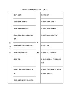 工程参建单位主要质量行为情况核查表表格