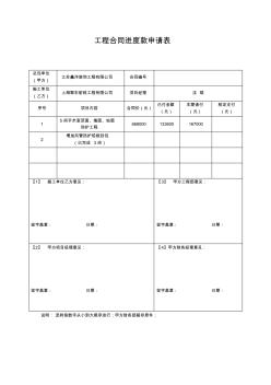 工程合同进度款申请表