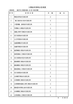 工程技术资料分目录表 (2)