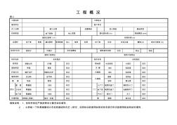 工程概况表(空表)