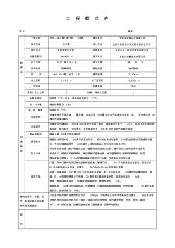 工程概況表