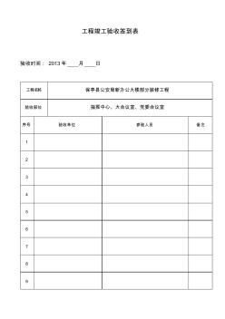 工程竣工驗收簽到表