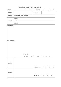 工程质量、安全检查记录表