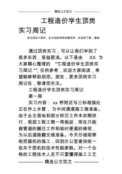 工程造价学生顶岗实习周记