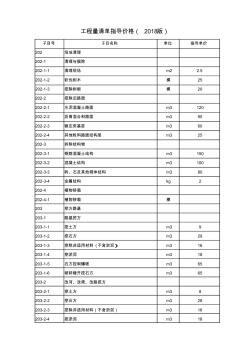 工程量清单指导价格(2018版)