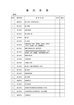 工程项目档案卷内目录