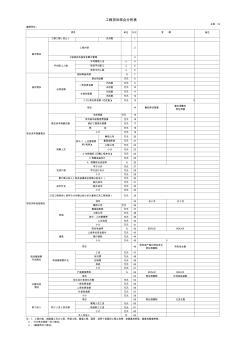 工程项目综合分析表