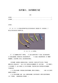 常见的光纤接口与光纤跳线