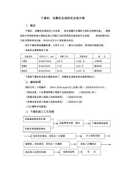 干燥机包裹机及造粒机安装方案