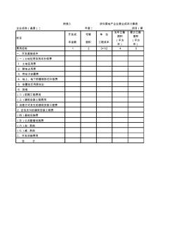 房地产开发企业成本计算表