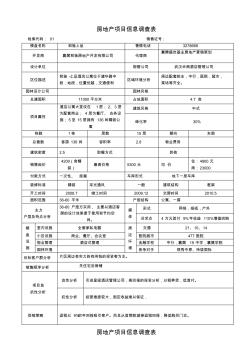 房地产项目信息调查表定