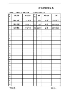 材料进场报验单