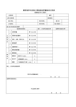 櫥柜制作與安裝工程檢驗批質量驗收記錄