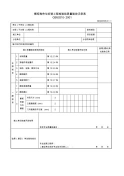 櫥柜制作與安裝工程檢驗批質量驗收記錄表(GD2403054)