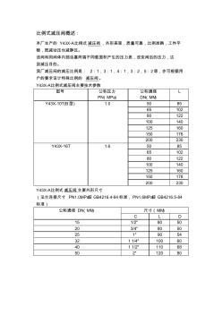 比例式減壓閥概述：