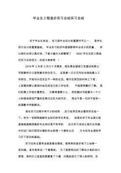 毕业生工程造价实习总结实习总结