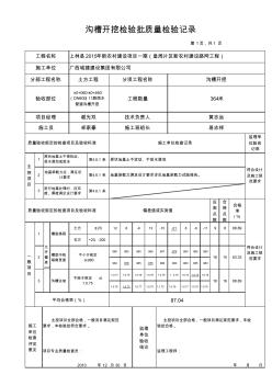 溝槽開挖檢驗(yàn)批質(zhì)量檢驗(yàn)記錄