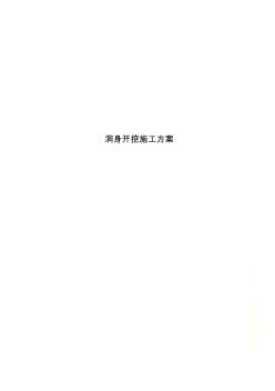 洞身開挖施工方案