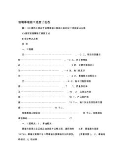 玻璃幕墙施工进度计划表