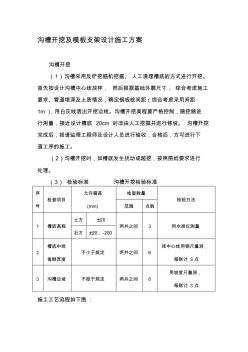 电力沟沟槽开挖及模板支架设计施工方案