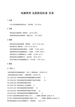 电梯常用法规规范标准目录-李红昌2013.10