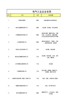 电气电力最新版企业名录