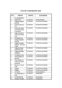 电气设备交接试验及验收标准