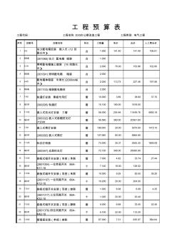 电气预算表