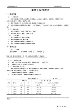 電纜頭制作工藝卡