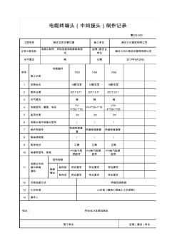 电缆终端头(中间接头)制作记录