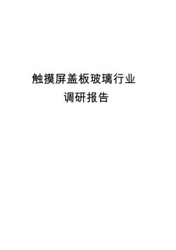 盖板玻璃行业分析 (2)